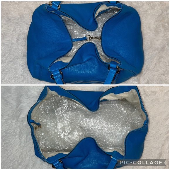 Gucci Soho Interlocking G Leather Tassle Large Shoulder Tote Bag in Vibrant Blue - Picture 11 of 17